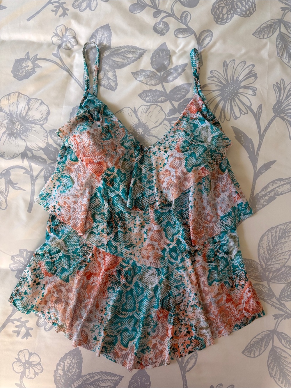 Aqua Green Tankini Top - Size Medium